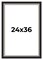 24x36 Embellished Picture Frame with UV-Resistant Acrylic & Acid Free Backing, Available in 3 Finishes - Black, Brown, Gold
